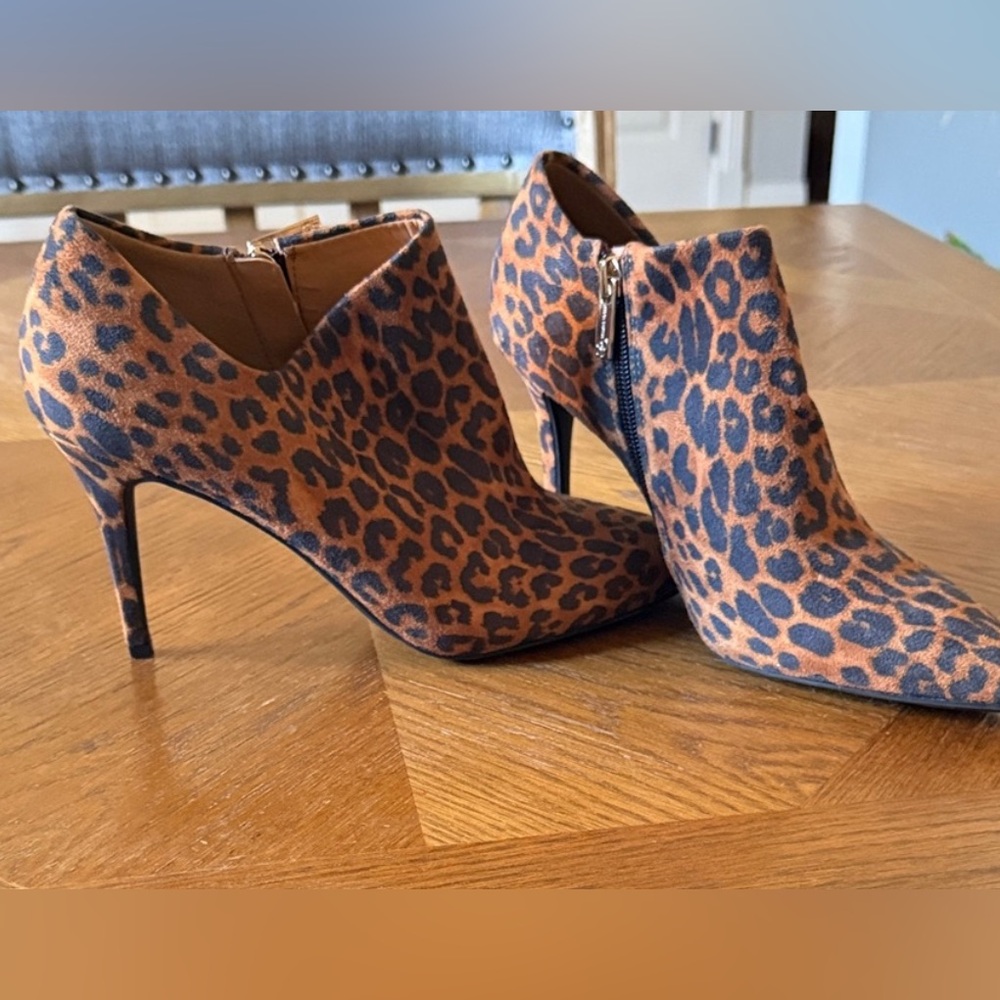Jessica Simpson Brown Leopard Heeled Boots